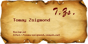 Tomay Zsigmond névjegykártya